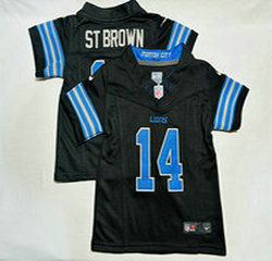 Toddler Nike Detroit Lions #14 Amon Ra St Brown Black Authentic Stitched NFL Jersey