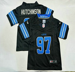 Toddler Nike Detroit Lions #97 Aidan Hutchinson Black Authentic Stitched NFL Jersey