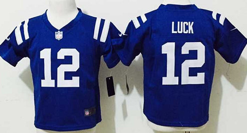 Toddler Nike Indianapolis Colts #12 Andrew Luck Blue Authentic stitched NFL jersey