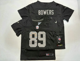 Toddler Nike Las Vegas Raiders #89 Brock Bowers Black Authentic stitched NFL jersey