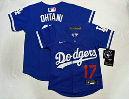 Toddler Nike Los Angeles Dodgers #17 Shohei Ohtani Blue Authentic Stitched MLB Jersey