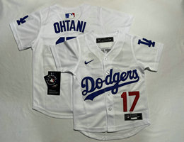 Toddler Nike Los Angeles Dodgers #17 Shohei Ohtani White Authentic Stitched MLB Jersey