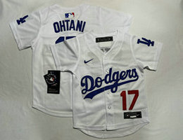 Toddler Nike Los Angeles Dodgers #17 Shohei Ohtani White MLB Jersey