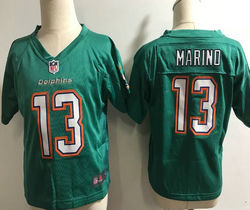 Toddler Nike Miami Dolphins #13 Dan Marino Aqua Green Authentic stitched NFL jersey