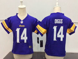 Toddler Nike Minnesota Vikings #14 Stefon Diggs Purple Authentic stitched NFL jersey