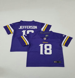 Toddler Nike Minnesota Vikings #18 Justin Jefferson Purple Authentic Stitched NFL Jersey