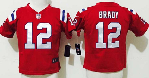 Toddler Nike New England Patriots #12 Tom Brady Red Authentic stitched NFL jersey