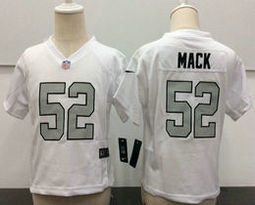 Toddler Nike Oakland Raiders #52 Khalil Mac Silver Number Authentic stitched NFL jersey