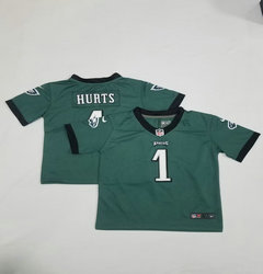 Toddler Nike Philadelphia Eagles #1 Jalen Hurts Green Authentic Stitched NFL Jersey