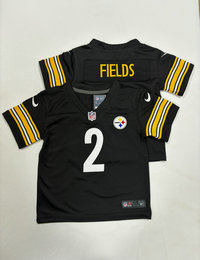 Toddler Nike Pittsburgh Steelers #2 Justin Fields Black Authentic Stitched NFL Jersey