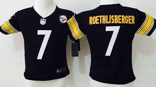 Toddler Nike Pittsburgh Steelers #7 Ben Roethlisberger Black Authentic stitched NFL jerseys