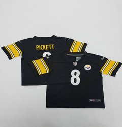 Toddler Nike Pittsburgh Steelers #8 Kenny Pickett Black Authentic Stitched NFL Jersey