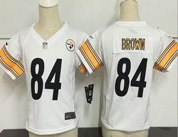 Toddler Nike Pittsburgh Steelers #84 Antonio Brown White Authentic Stitched NFL jersey
