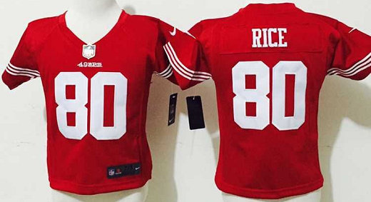 Toddler Nike San Francisco 49ers #80 Jerry Rice Red Authentic stitched NFL jerseys