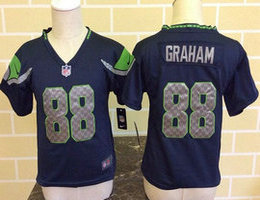 Toddler Nike Seattle Seahawks #88 Jimmy Graham Navy Blue Authentic stitched NFL jersey