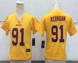 Toddler Nike Washington Redskins #91 Ryan Kerrigan Gold Authentic stitched NFL jersey
