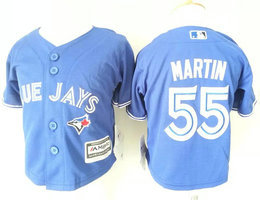 Toddler Toronto Blue Jays #55 Russell Martin Blue New Majestic Authentic stitched MLB jersey