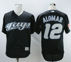 Toronto Blue Jays #12 Roberto Alomar Black Game Turn Back The Clock Authentic Stitched MLB Jersey
