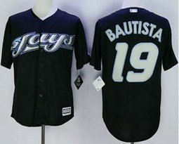 Toronto Blue Jays #19 Jose Bautista Black Game Authentic Stitched MLB Jersey 2