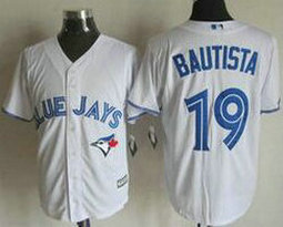 Toronto Blue Jays #19 Jose Bautista Home White Game Authentic Stitched MLB Jersey 2