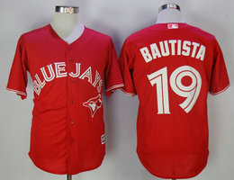 Toronto Blue Jays #19 Jose Bautista Red Game Authentic Stitched MLB Jersey