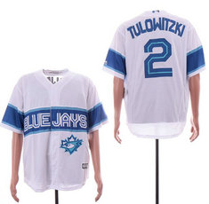 Toronto Blue Jays #2 Troy Tulowitzki Home White Special Game Authentic Stitched MLB Jersey