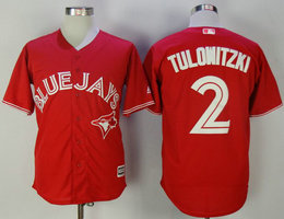Toronto Blue Jays #2 Troy Tulowitzki Red Game Authentic Stitched MLB Jersey