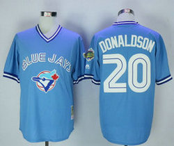 Toronto Blue Jays #20 Josh Donaldson Blue Pullover 1992 Throwback Authentic stitched MLB jersey