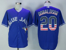Toronto Blue Jays #20 Josh Donaldson Blue USA Flag Authentic Stitched MLB Jersey