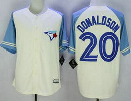 Toronto Blue Jays #20 Josh Donaldson Cream Blue Exclusive Game Authentic Stitched MLB jersey