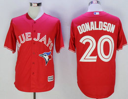 Toronto Blue Jays #20 Josh Donaldson Red Game Authentic Stitched MLB Jersey