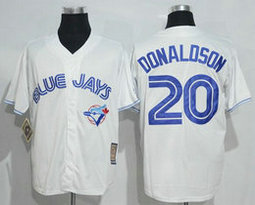 Toronto Blue Jays #20 Josh Donaldson White Throwback Authentic stitched MLB jersey