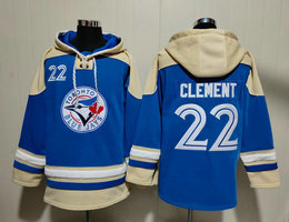 Toronto Blue Jays #22 Ernie Clement Blue Cream Hat NHL Stitched Hoodies