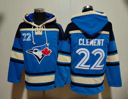 Toronto Blue Jays #22 Ernie Clement Blue NHL Stitched Hoodies