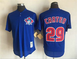 Toronto Blue Jays #29 Joe Carter Blue Throwback Authentic stitched MLB jersey