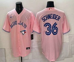 Toronto Blue Jays #36 Davis Schneider Pink Stitched Baseball Jersey