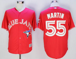 Toronto Blue Jays #55 Russell Martin Red Game Stitched MLB Jersey
