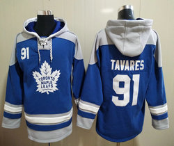 Toronto Maple Leafs #91 John Tavares Royal Blue NHL Stitched Pullover Hoodie