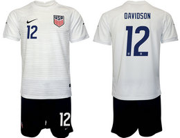 United States #12 DAVIDSON 2022 World Cup National Soccer Jersey