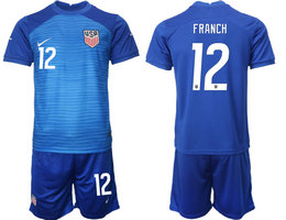 United States #12 FRANCH Away 2022 World Cup National Soccer Jersey