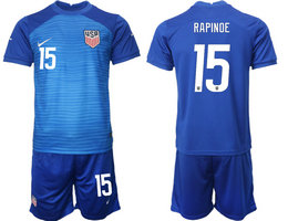 United States #15 rapinod Away 2022 World Cup National Soccer Jersey