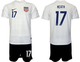 United States #17 HEATH White Home 2022 World Cup National Soccer Jersey