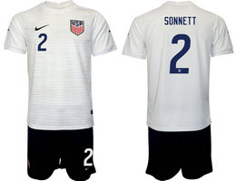 United States #2 SONNETT 2022 World Cup National Soccer Jersey