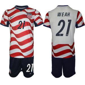 United States #21 Weah Home 2026 World Cup Soccer jersey
