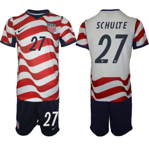 United States #27 Schulte Home 2026 World Cup Soccer jersey