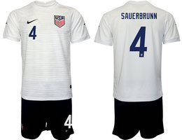 United States #4 SAUERBRUNN 2022 World Cup National Soccer Jersey