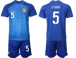 United States #5 D'HARA Away 2022 World Cup National Soccer Jersey