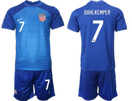 United States #7 DAHLKEMPER Away 2022 World Cup National Soccer Jersey