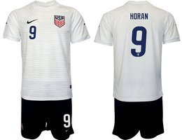 United States #9 HORAN 2022 World Cup National Soccer Jersey