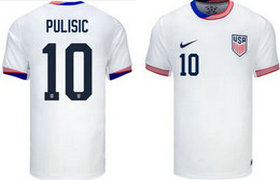 United States 2024-25 #10 Pulisic White Home National Soccer Jersey